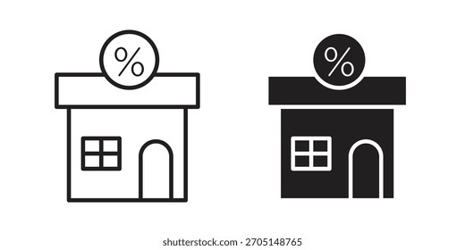 Icono de tasa hipotecaria Vector de diseños modernos de planos y golpes