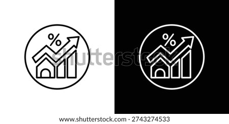 Mortgage rate icon website stock illustration. stroke symbols