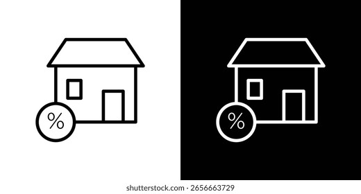Mortgage rate icon for website, vector design template elegant style