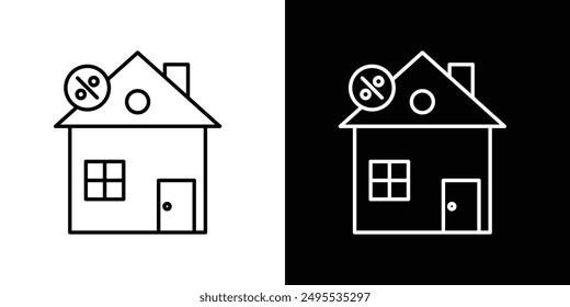 Mortgage rate line icon vector illustration set.
