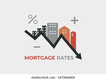 Mortgage Rates Dropping Vector Illustration