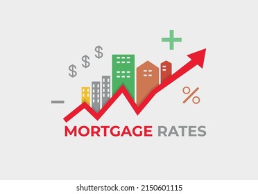 Mortgage rates go up vector design