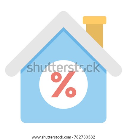 
Mortgage Rates Vector Icon
