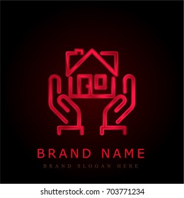 Mortgage red chromium metallic logo