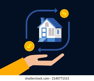 mortgage refinance concept. cartoon vector style for your design.	