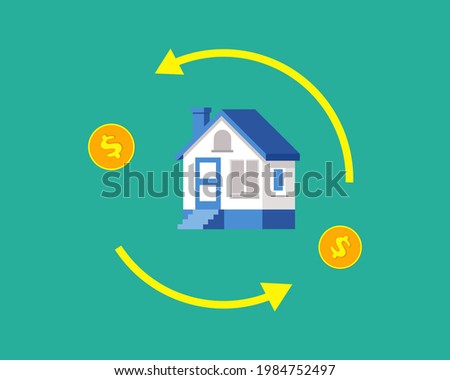 mortgage refinance concept. cartoon vector style for your design. 