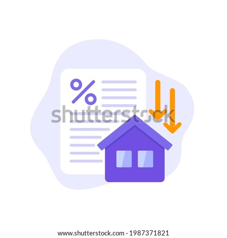 mortgage refinance, house loan vector icon