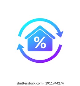 mortgage refinance icon on white