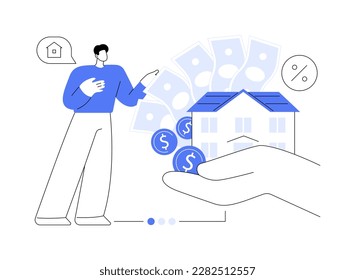 Mortgage relief program abstract concept vector illustration. Reduce or suspend mortgage payments, loan modification, governmental help, home owner budget, risk insurance abstract metaphor.