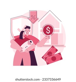 Mortgage relief program abstract concept vector illustration. Reduce or suspend mortgage payments, loan modification, governmental help, home owner budget, risk insurance abstract metaphor.