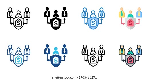 Conjunto de iconos de administrador hipotecario colección de estilo múltiple 
