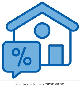Mortgage Single Icon Blue White