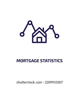 mortgage statistics icon from business and analytics collection. Thin linear mortgage statistics, payment, mortgage outline icon isolated on white background. Line vector mortgage statistics sign, 