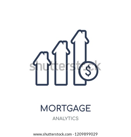 Mortgage statistics icon. Mortgage statistics linear symbol design from Analytics collection. Simple outline element vector illustration on white background.