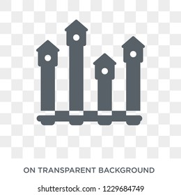 Mortgage statistics icon. Trendy flat vector Mortgage statistics icon on transparent background from Business and analytics collection. 