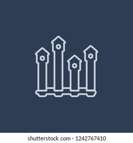 Mortgage statistics icon. Trendy flat vector line Mortgage statistics icon on dark blue background from Business and analytics collection. 