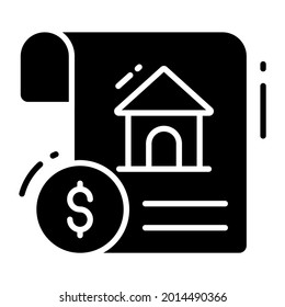 Hypothekenmotiv-Symbol, flach einzeln auf weißem Hintergrund. Symbol für Ihr Webdesign, Logo, App, UI.