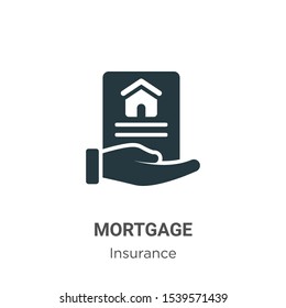 Mortgage vector icon on white background. Flat vector mortgage icon symbol sign from modern insurance collection for mobile concept and web apps design.