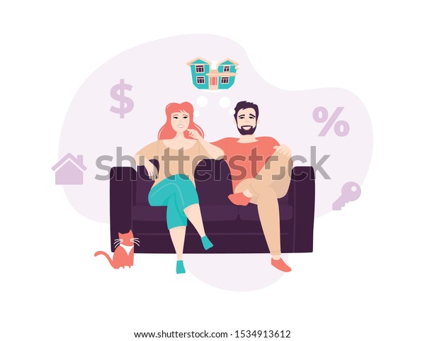 Mortgage Vector Illustration Home Loan Real Royalty Free Stock Image