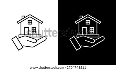 Mortgage White Icon Set Design