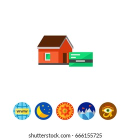 Mortgaged house vector icon