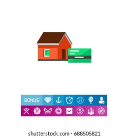 Mortgaged house vector icon