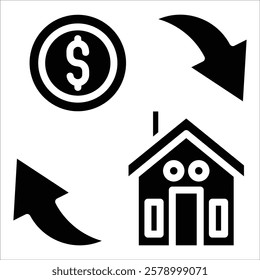 Mortgageloan Icon Element For Design