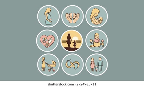 Icono de la madre fijado con el fondo verde