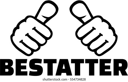Mortician with thumbs. German T-Shirt Design.