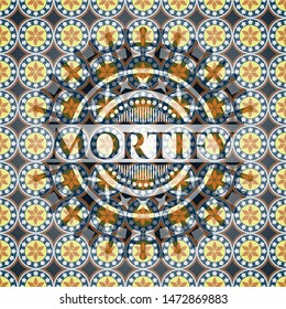 Mortify arabic style emblem. Arabesque decoration.