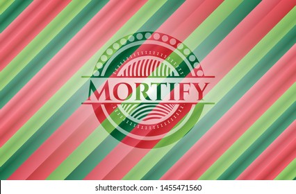 Mortify christmas colors emblem. Vector Illustration. Detailed.