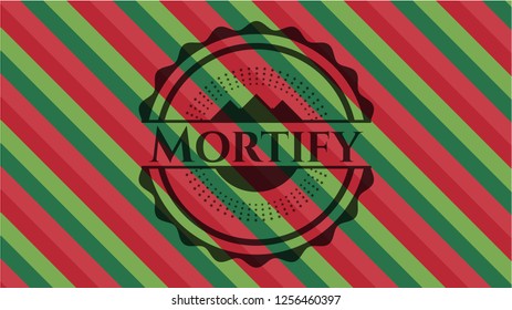 Mortify christmas style badge..