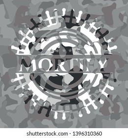Mortify on grey camouflage pattern
