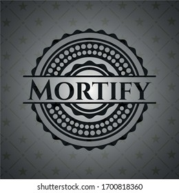 Mortifique el emblema negro realista. Ilustración vectorial. Detallado.