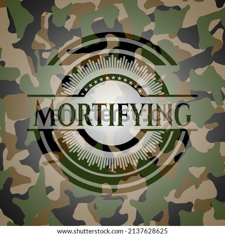 Mortifying on camo texture. Vector Illustration. Detailed. 