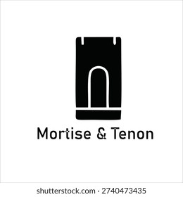 Mortise and Tenon Joint Icon Logo – Minimalist Woodworking Symbol Design