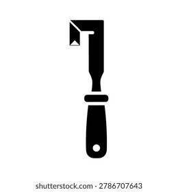 Mortise wood chisel hand tool icon with woodworking carpentry handtool