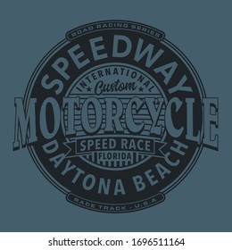 Mortorcycle racing typography, tee shirt graphics, vectors