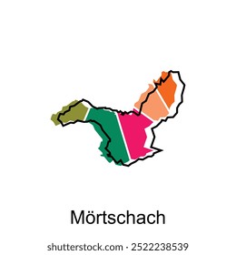 Mortschach City of Austria mapa ilustração vetorial, modelo vetorial com esboço gráfico esboço design