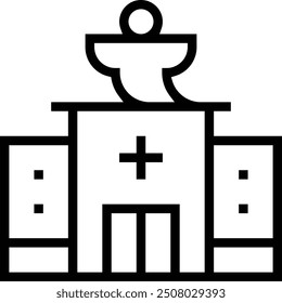 mortuary icon. Thin linear style design isolated on white background