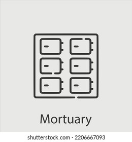 mortuary icon vector icon.Editable stroke.linear style sign for use web design and mobile apps,logo.Symbol illustration.Pixel vector graphics - Vector
