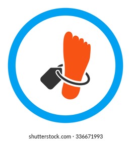 Mortuary Tag vector icon. Style is flat rounded symbol, bright colors, rounded angles, white background.
