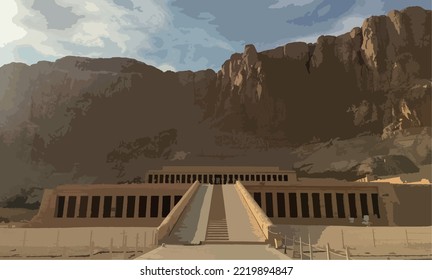 The Mortuary Temple of Hatshepsut, famous sightseeing place, Luxor, Egypt