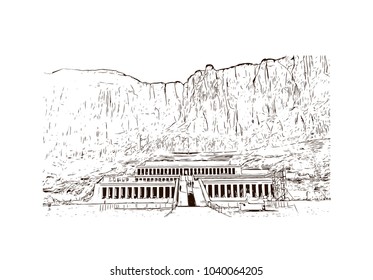 Newest For Drawing Temple Of Hatshepsut Sketch