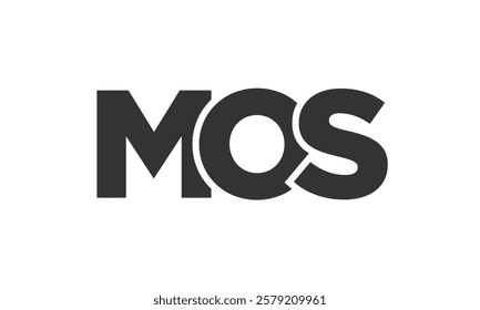 MOS logo design template with strong and modern bold text. Initial based vector logotype featuring simple and minimal typography. Trendy company identity ideal for businesses brand presence.