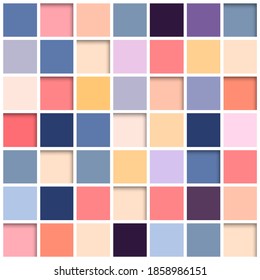 Fondo abstracto mosaico, baldosas cuadradas 3D de colores retro diseño vectorial.