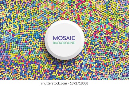 Mosaic. Abstract background with color circles. Polka dots pattern. 3d vector illustration. 