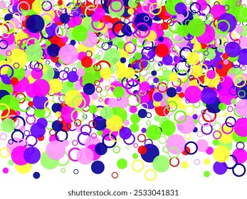 Mosaic. Abstract background with color circles. Polka dots pattern.   Green background. blue wallpaper. foam balls.