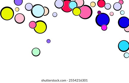 Mosaic. Abstract background with color circles. Polka dots pattern.   Red Flying Background Color.