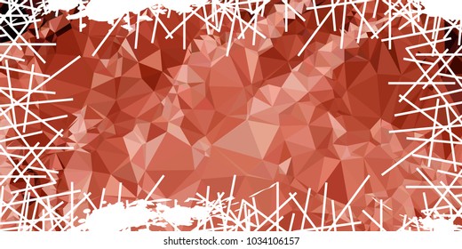 Mosaic abstract background with grunge white border. Copy space. Vector clip art.